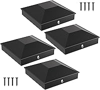 Vista 12 de Tapas de poste de 4 x 4 para postes de valla de madera de 3.5 x 3.5 pulgadas, a prueba de agua, a prueba de rayos UV, resistente a la intemperie
