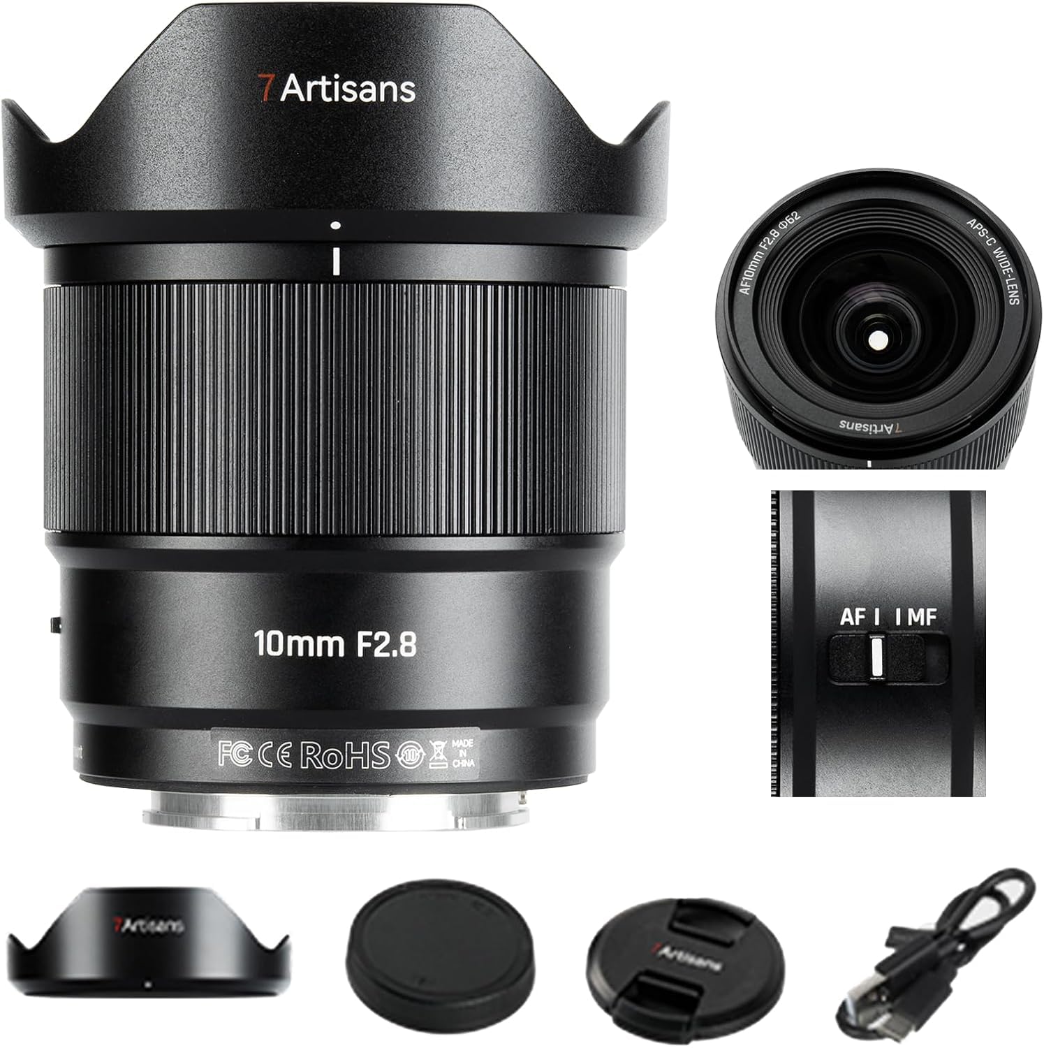 7artisans AF 10mm F2.8 for Z Monture Objetivo para cámara con autofoco, 105,3°, 232 g, APS-C AF/MF Gran Angular Fijo para Nikon Z Monture Z5 Z5II Z50 Z50II Z6 Z6II Z7 Z7II ZFC Z30 Z9 Z8 ZF