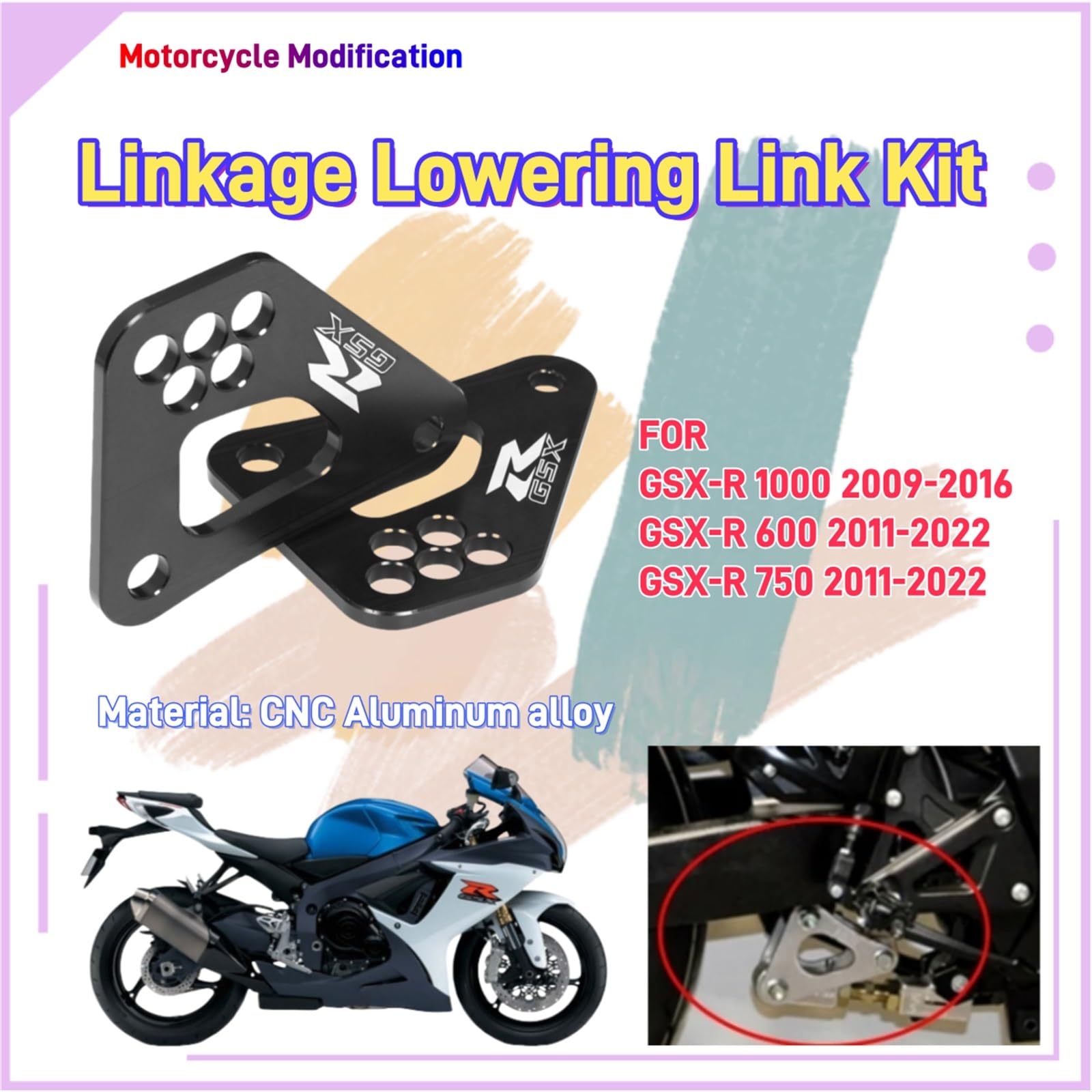 SaditY Lowering Links Kit For Kawasaki For Ninja ZX6R ZX-6R