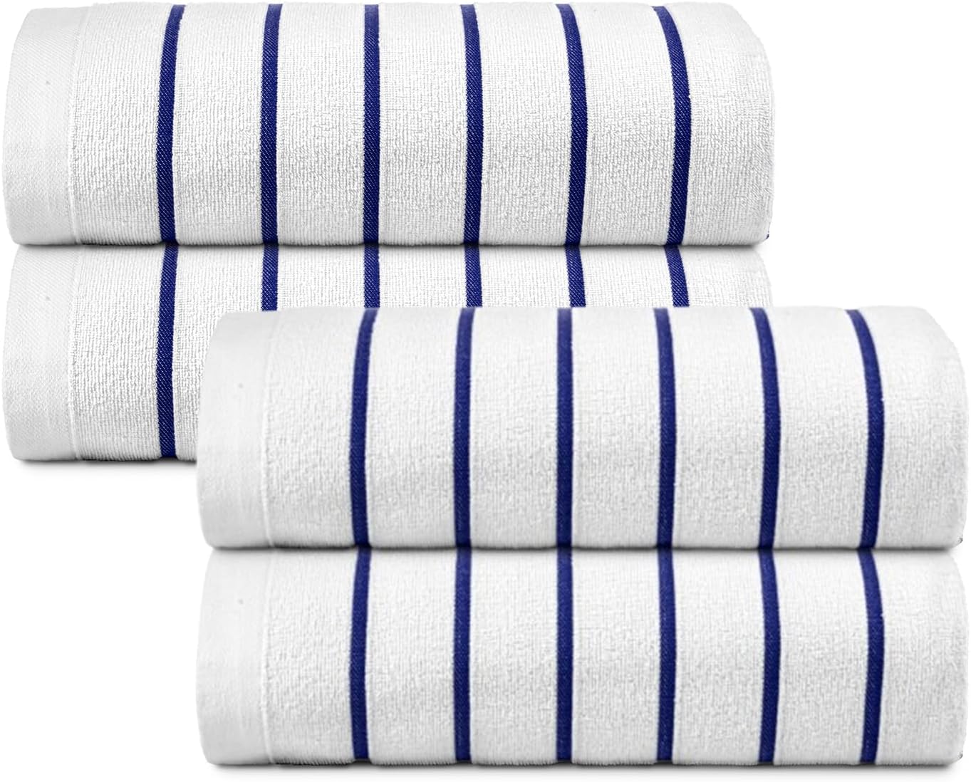 Blue Horizontal Bulk Beach Towels 36" x 68" Pack of 24 Pool Towels Wholesale Set - Soft Plush Gym Bath Hotel & Pool Towel - Durable Highly Absorbent and Large Pool Towels Bulk (010563)