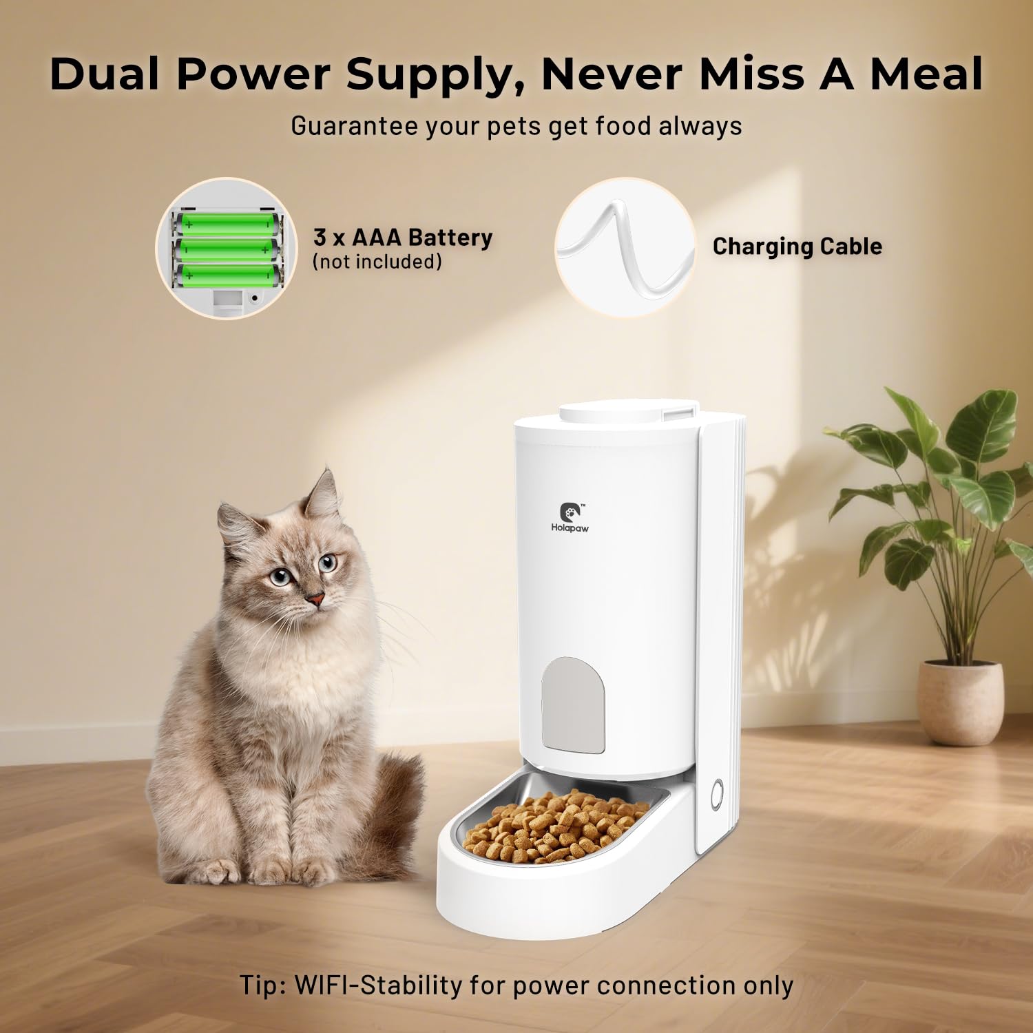 Automatic Cat Feeder - 2.4G WiFi Cat Food Dispenser, 3.7L Timed Pet Feeder with APP Control for Remote Feeding, 1-10 Meals per Day for Small Dog Kitten Indoor, Detachable for Cleaning - image 5