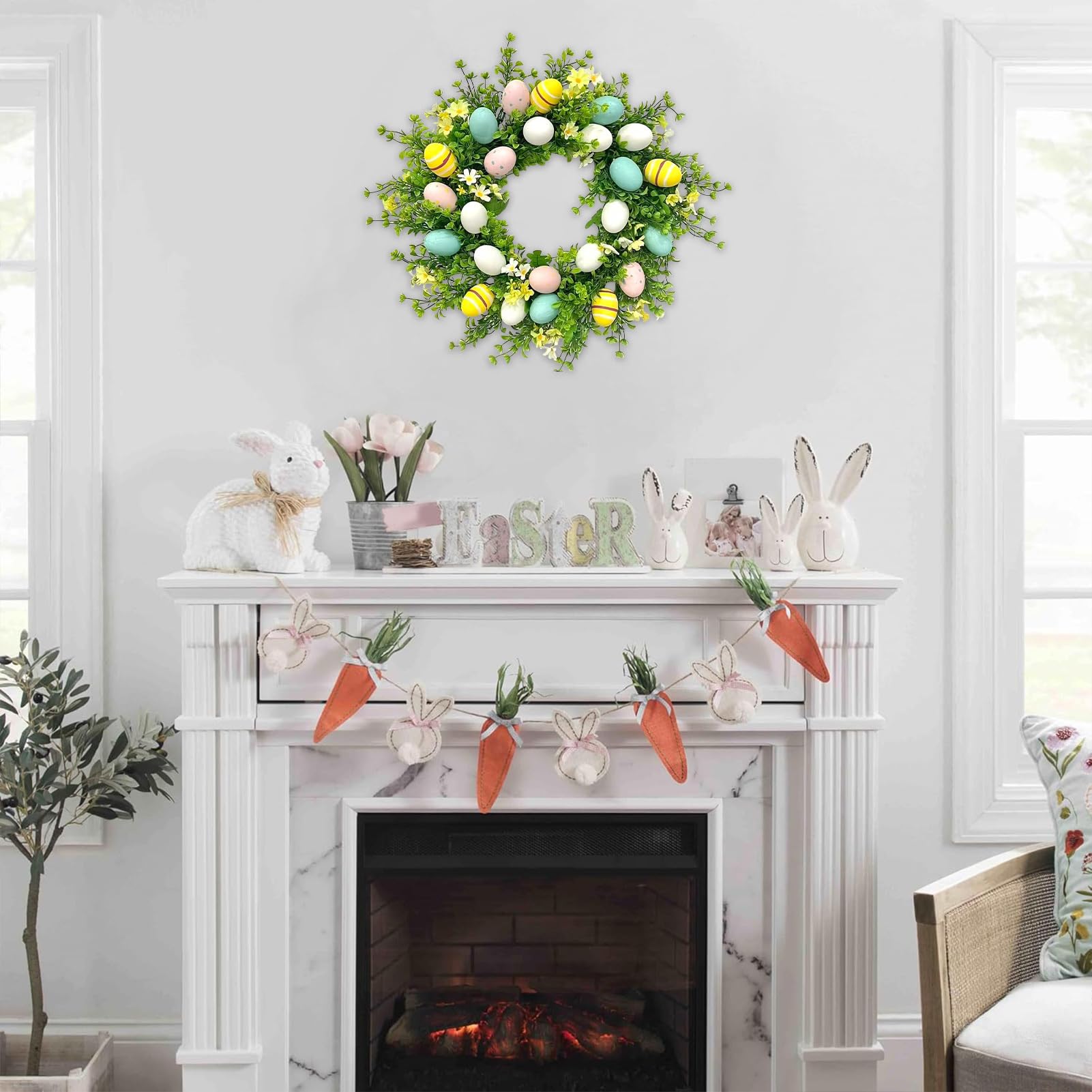 Ghirlanda di Primavera Uova Di Pasqua Decorazione Artificiale