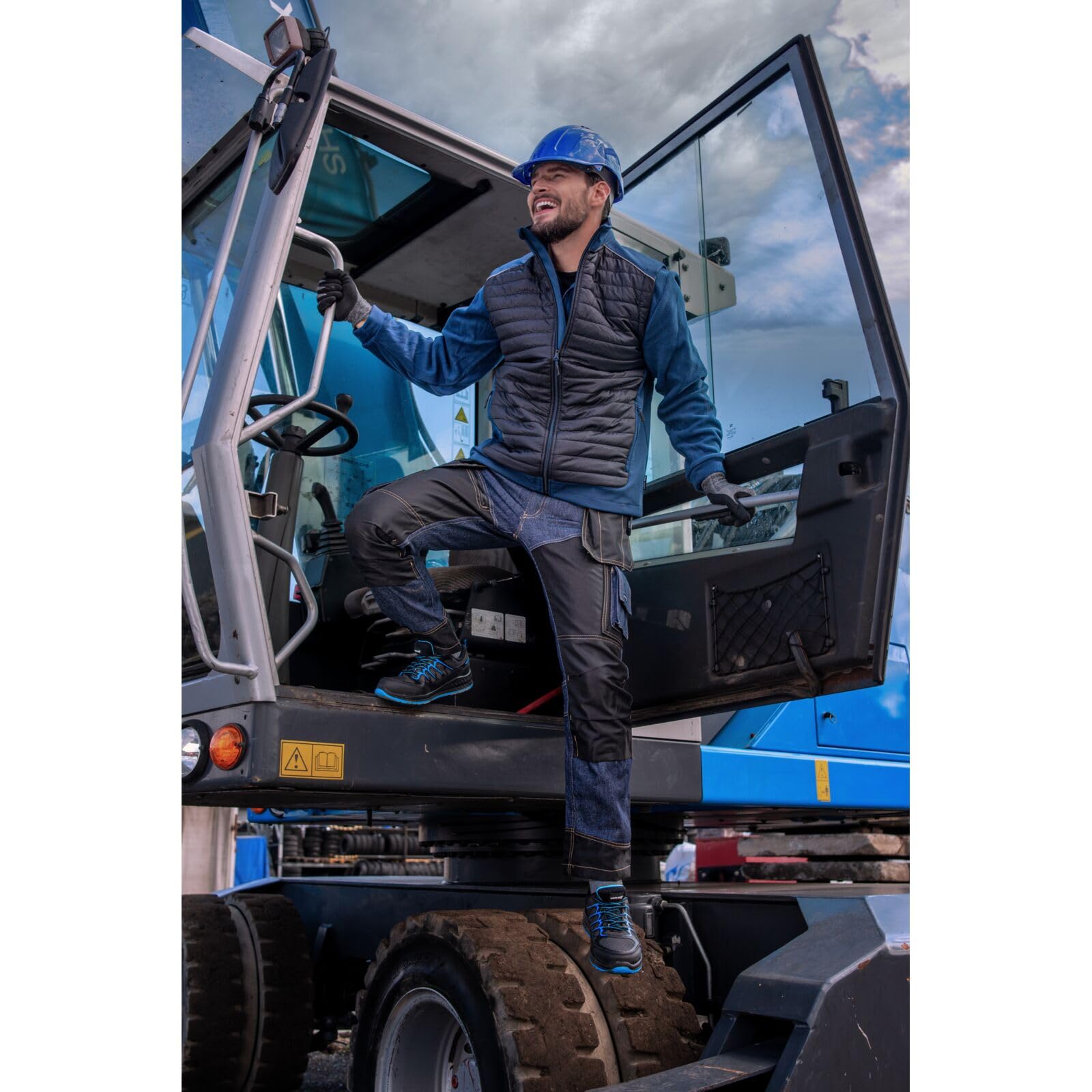 Lahti PRO Pantalones de mezclilla azules con refuerzos, L, CE, Lahti marca