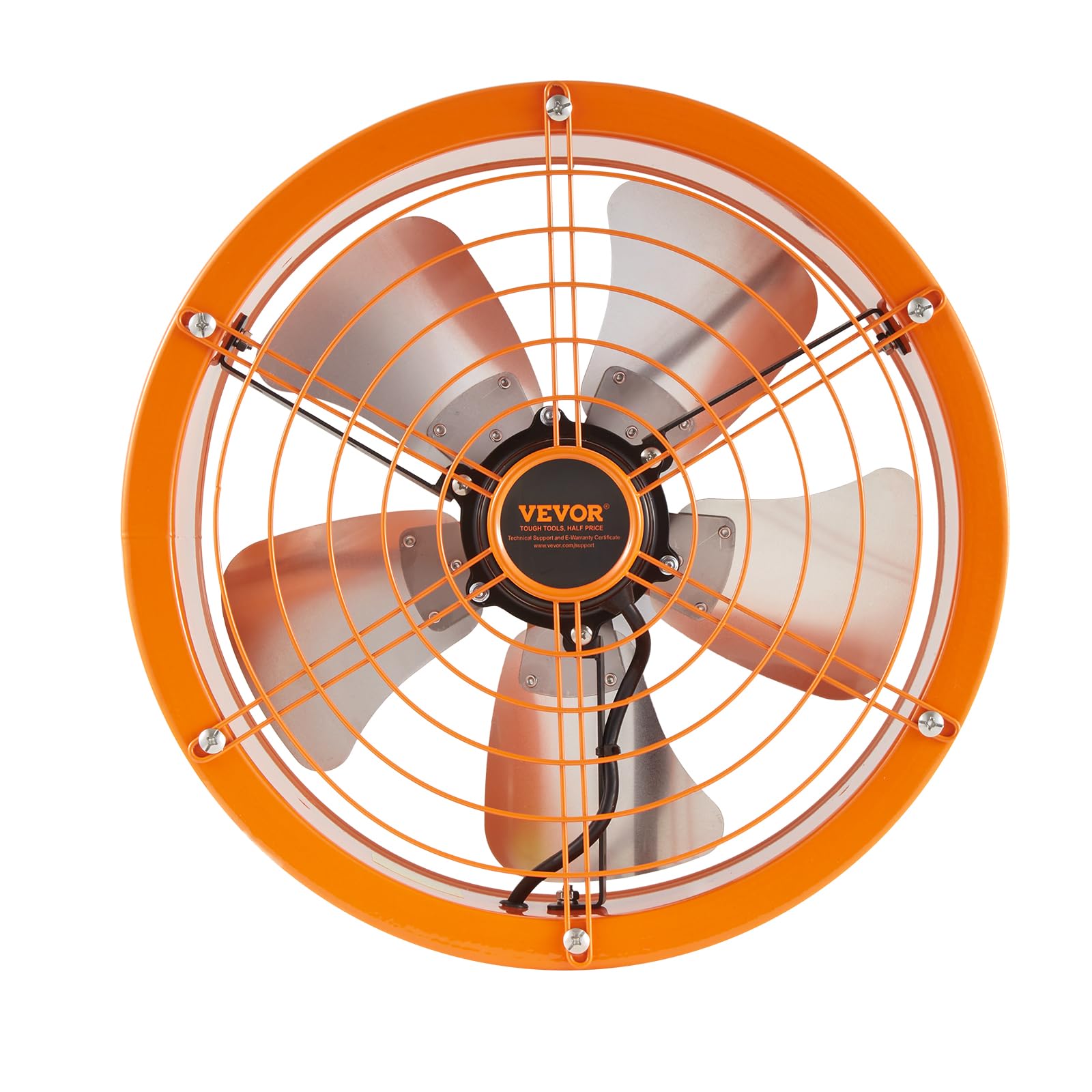 VEVOR Ventilador de Montaje a Dos Aguas, Extractor de Aire Solar con Termostato Ajustable y Malla Exterior, 1300 CFM, Ventilación Silenciosa para Techo, Garaje, Tienda, Naranja, Φ 400 x 150 mm