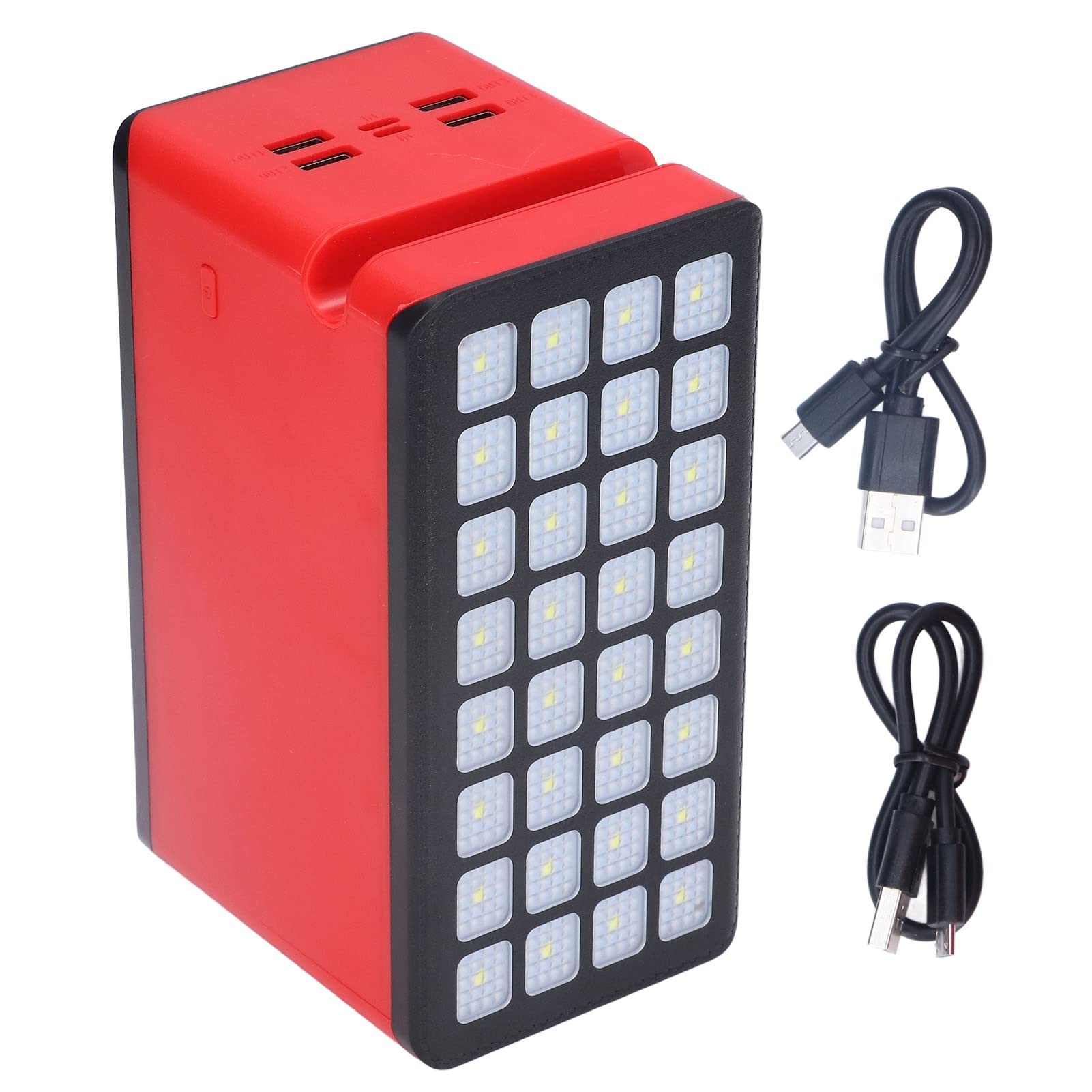 Cargador Tipo Batería Externa de Energía Solar de 100000mAh con 32 Luces LED para Acampar, Pescar, Actividades Al Aire Libre, Batería Portátil de Plástico