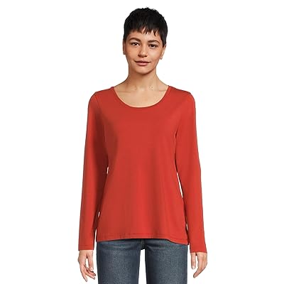 L.L.Bean Soft Stretch Supima T Shirts Scoop Neck Long Sleeve Women