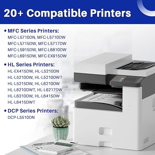 Vista 47 de TN227 TN223 - Paquete de 4 cartuchos de repuesto para tóner TN 227 TN-227 TN-223 funciona con impresora MFC-L3710CW MFC-L3750CDW MFC-L3770CDW TN227