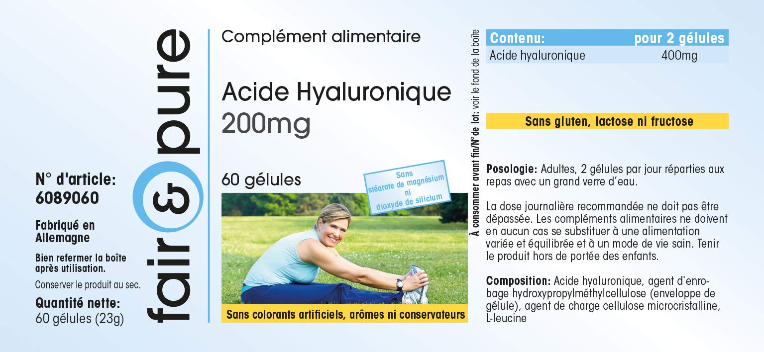 Fair & Pure® - Acido ialuronico 200mg - Vegan - 60 Capsule