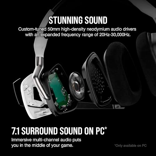 Miniatura 3 de Corsair Gaming VOID RGB Elite - Auriculares inalámbricos prémium para juegos con sonido envolvente 7.1, blanco (renovado)