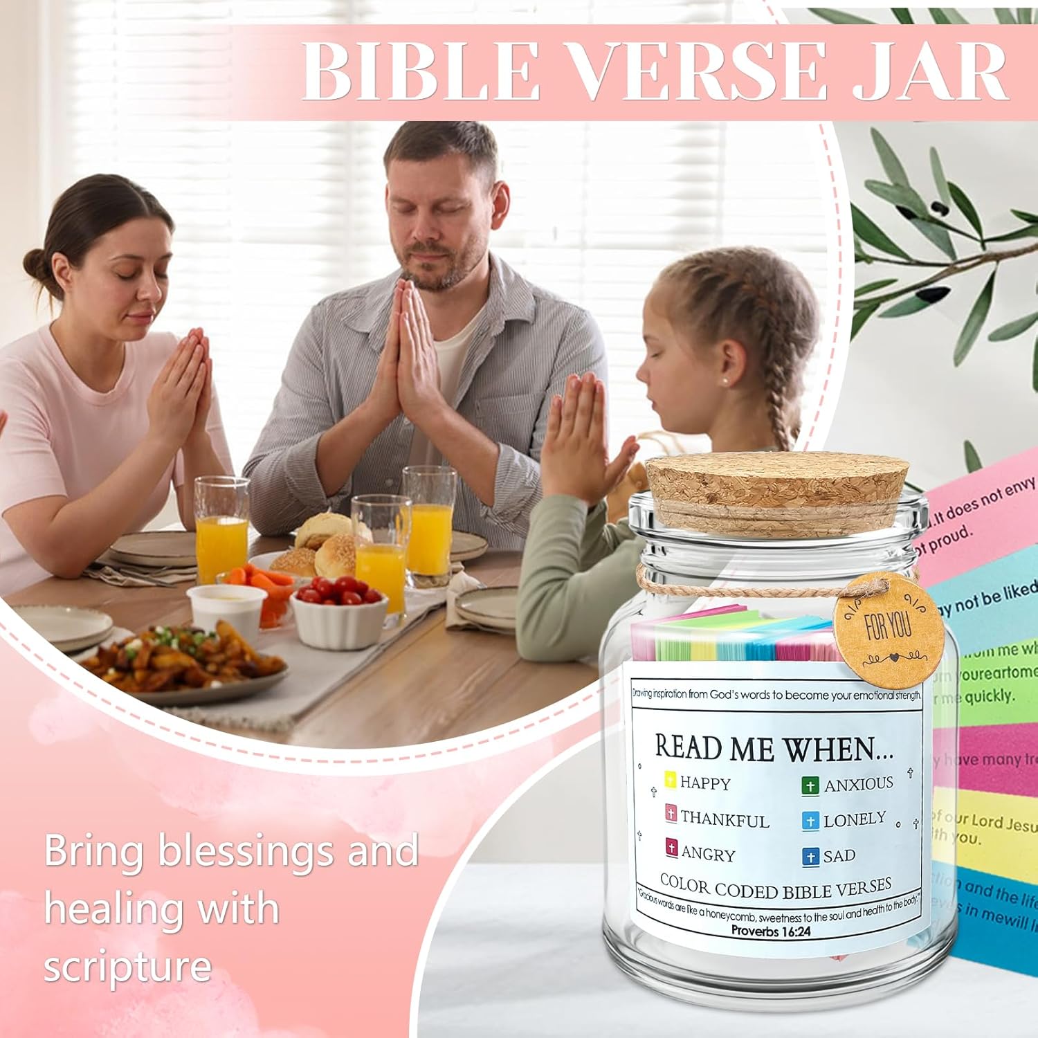 Christian Gifts for Women Valentine, Inspirational Mothers Day Gifts for Women, Teacher, Best Friend, Mom, Grandma, Religious Gift Basket for Easter, Valentines, Birthday Gift (Pink) - Image 3