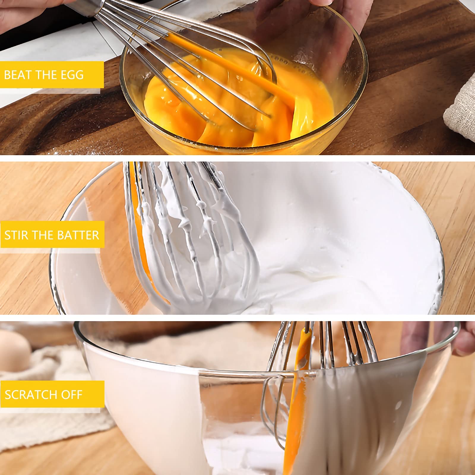 Frusta Mescolatore Multifunzione Sbatti con Uovo Separatore Bianco Separatore Manuale Beater for Mescolare E Raschiare, Utensili da Cucina da Cucina Frusta da Cucina(A)
