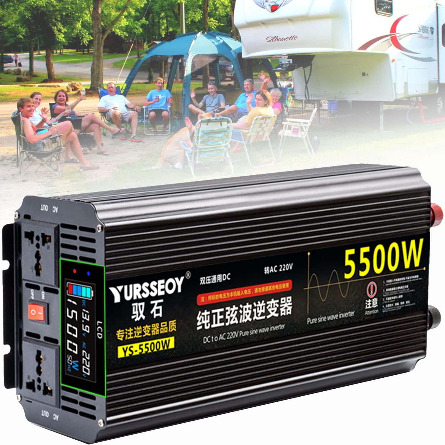 3500W 4500W 5500W 6500W 8000W przetwornica napięcia samochodowego 12v 24v 48v 60v 72v do 230v czysta fala sinusoidalna falownik przetwornica samochodowa przetwornica napięcia,5500W-12V/24V
