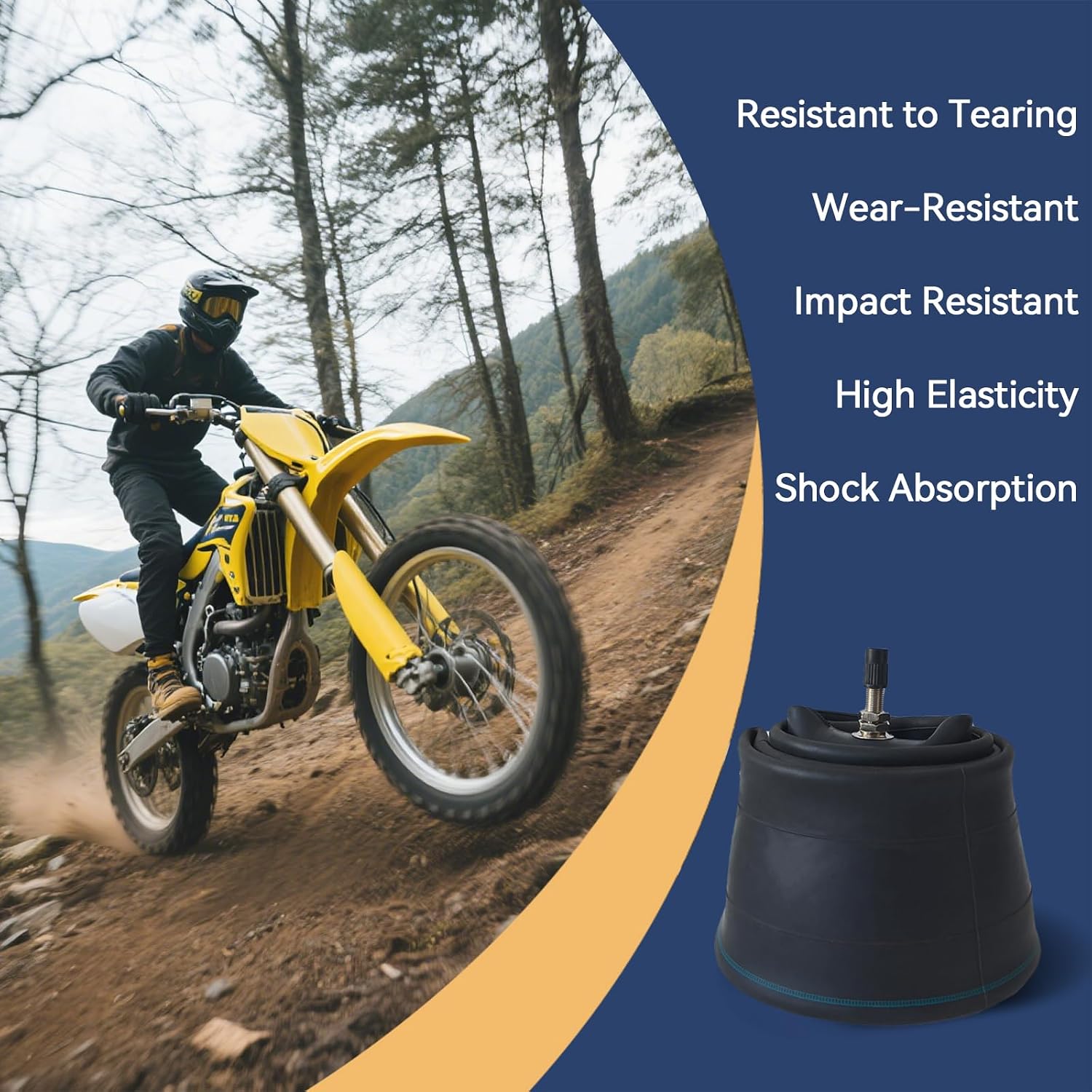 2 Pack 3.00-16 90/100-16" Inner Tube with Straight Valve Stem for 80/100-16, 80/90-16, 90/90-16 Dirt Pit Bike Motorcycle Tubes