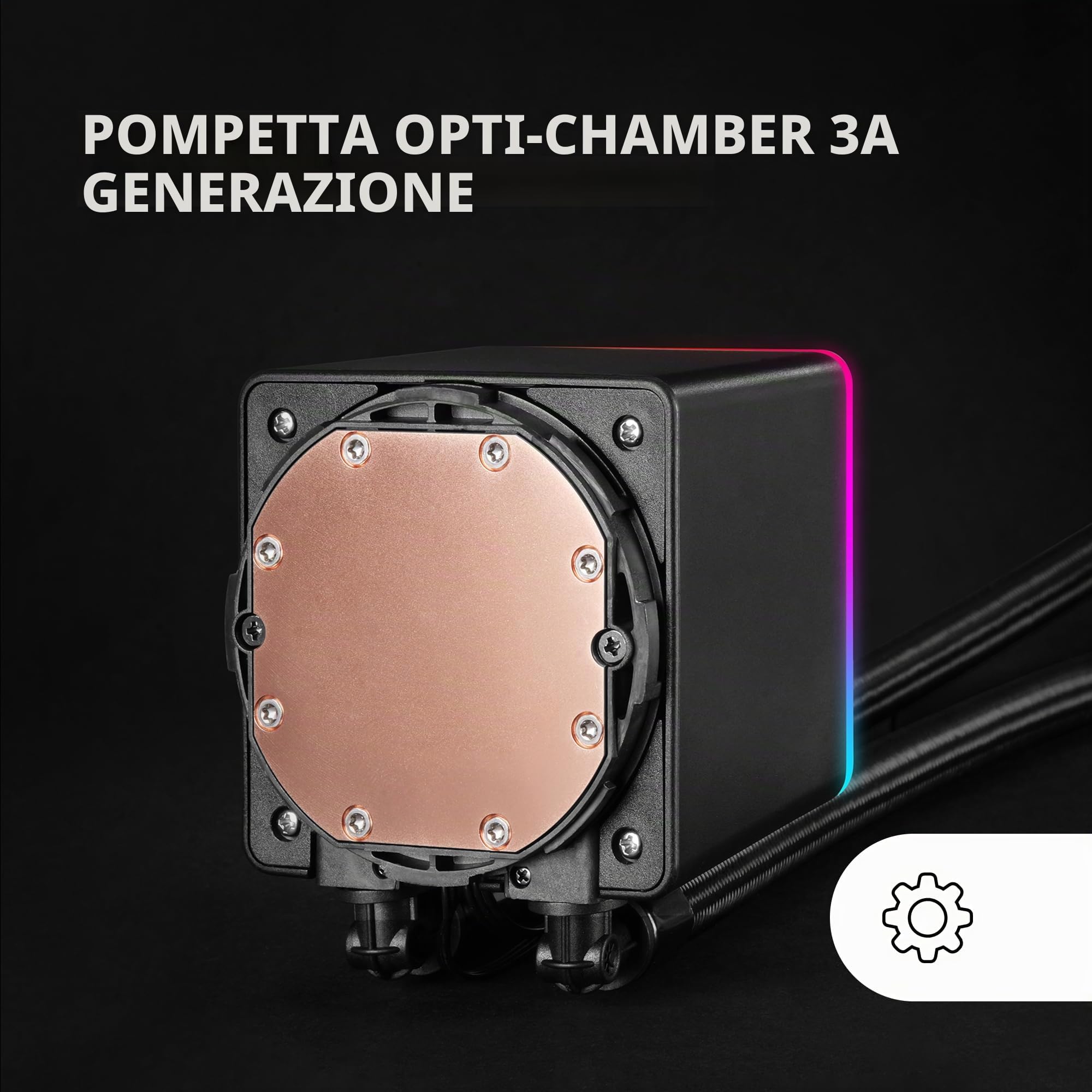 Mars Gaming ML-VISIONPRO360, Raffreddamento a Liquido AIO, TDP 600W, 3x Ventole ARGB 120mm FDB con Nucleo in Rame e Alluminio, Schermo LCD IPS 4” Rimovibile, Opti-Chamber 3a Generazione, Nero