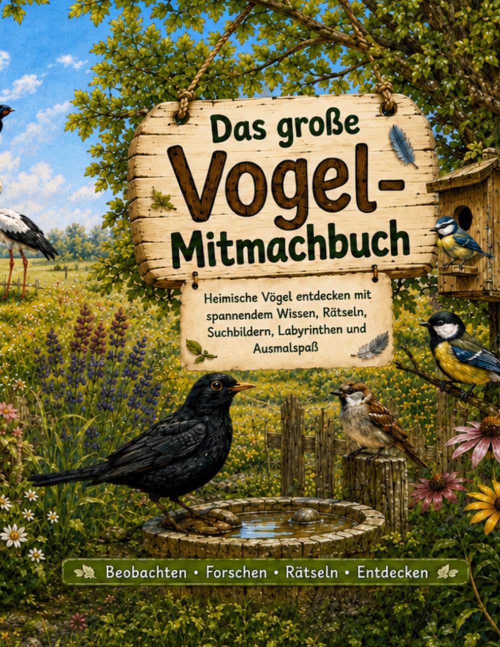 Das große Vogel-Mitmachbuch: Heimische Vögel entdecken mit spannendem Wissen, Rätseln, Suchbildern, Labyrinthen und Ausmalspaß