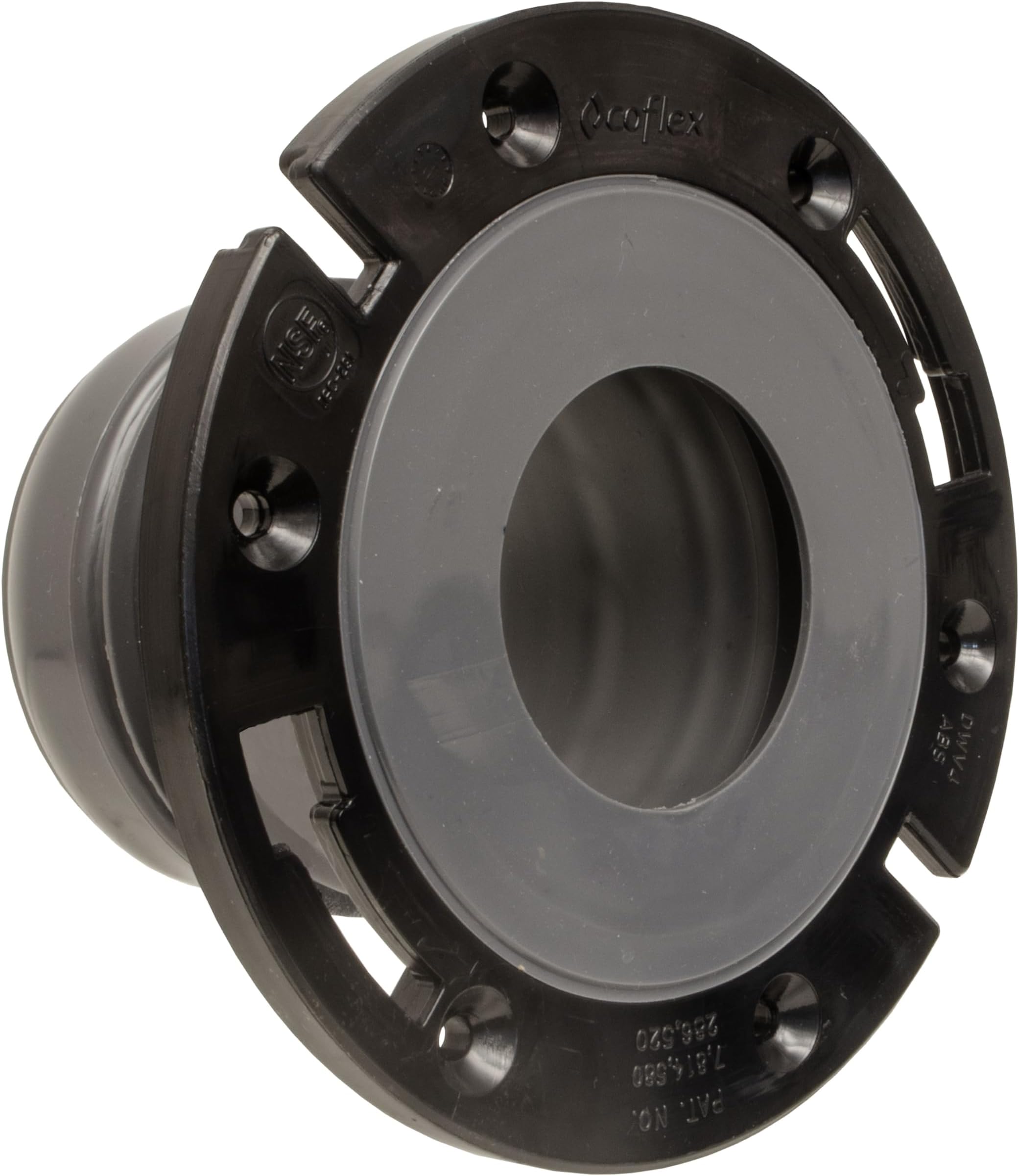 Coflex FlexOn Toilet Flange for 4" PVC, ABS, Cast Iron or Lead Pipes-Includes Spacer System to Correct Flange Elevation from 3/8"-1 1/8"
