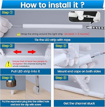 Muzata 2 Pack 16.5FT Silicone LED Channel, for LED Strips up to 11mm USC2