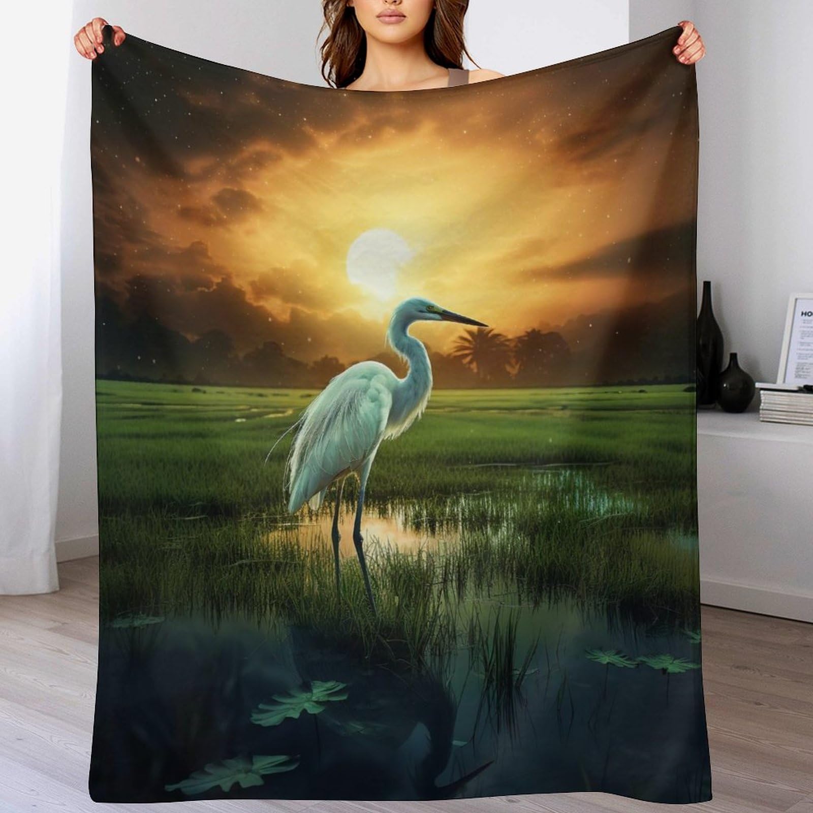 Couverture de canapé grue en flannel pour des soirées cocooning