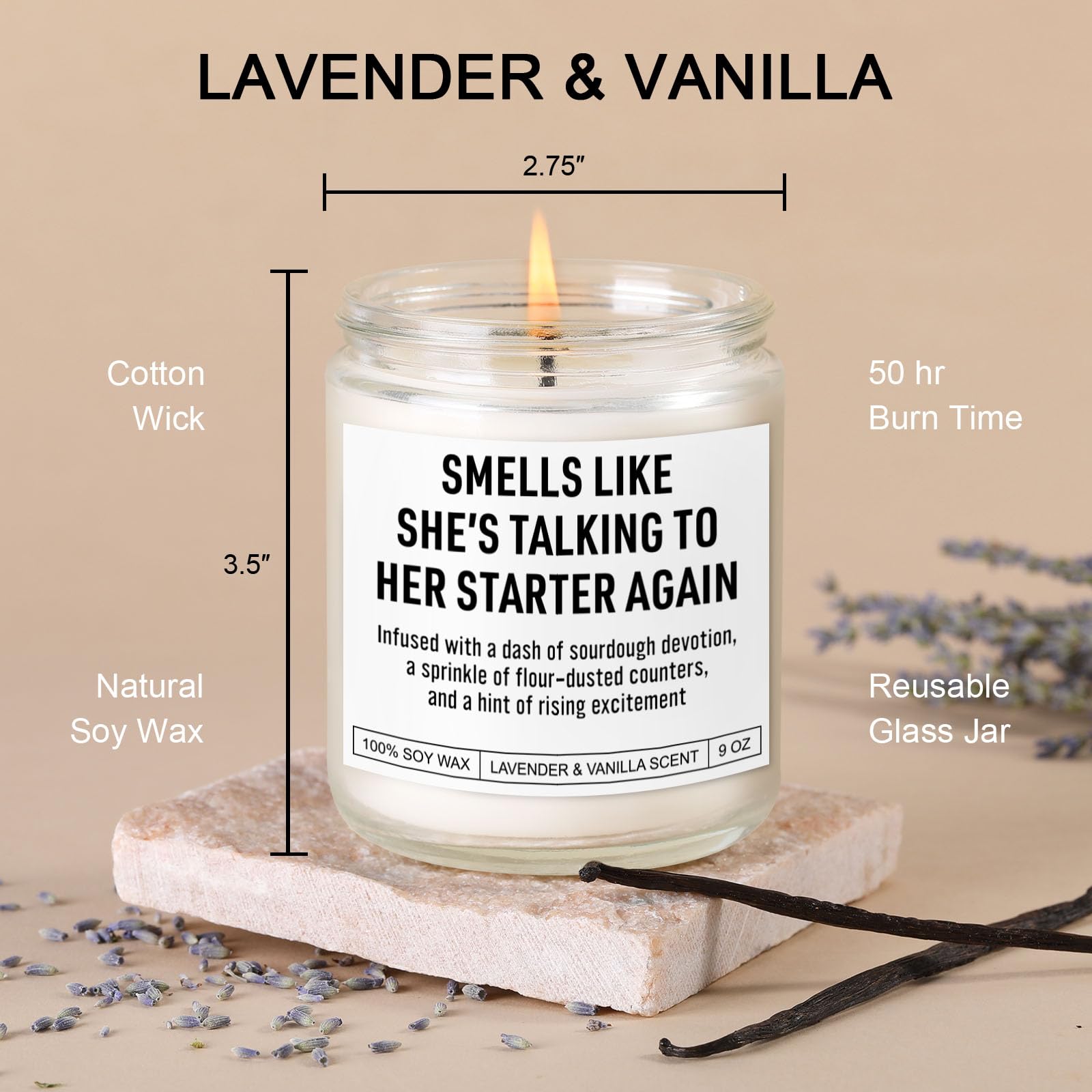 Funny Sourdough Starter Candle, Sourdough Gifts for Women, Unique Gifts for Sourdough Bakers, Bread Makers, Enthusiasts & Lovers, Sour Dough Accessories, Birthday, Mothers Day Baking Presents