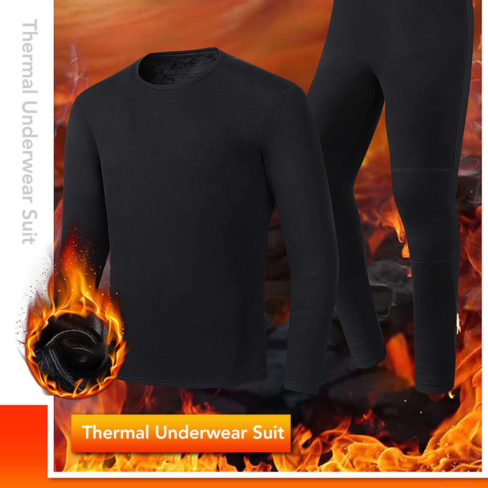 Topyond Electric Heating Underwear Set USB Powered Adjustable Carbon Fiber Heated Underwear Suit for Warming (XL)