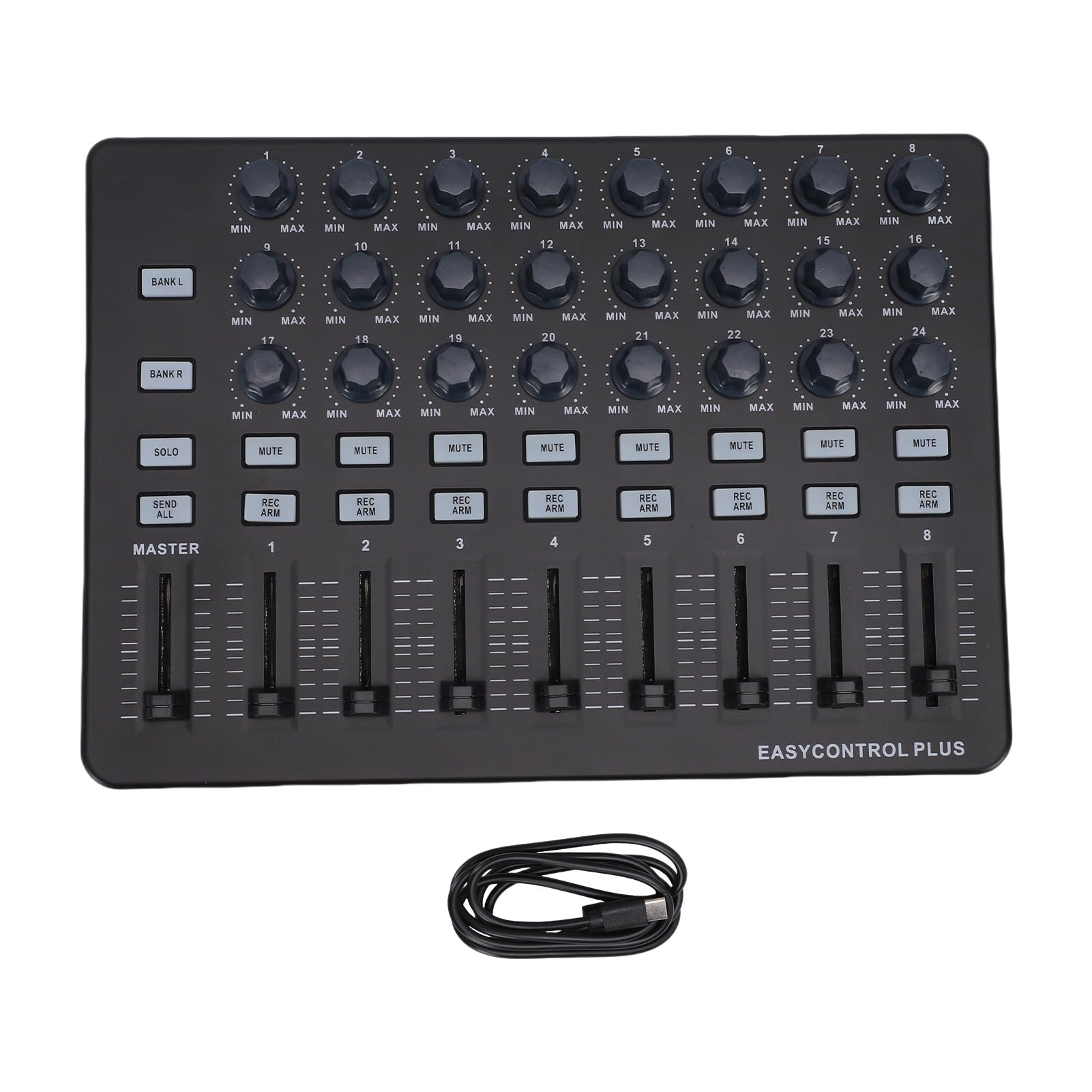 Controlador de Teclado MIDI, 24 Perillas Asignables, 9 Atenuadores, 18 Botones Programables con Sincronización con un Toque para Estudio Grabación de Producción Musical