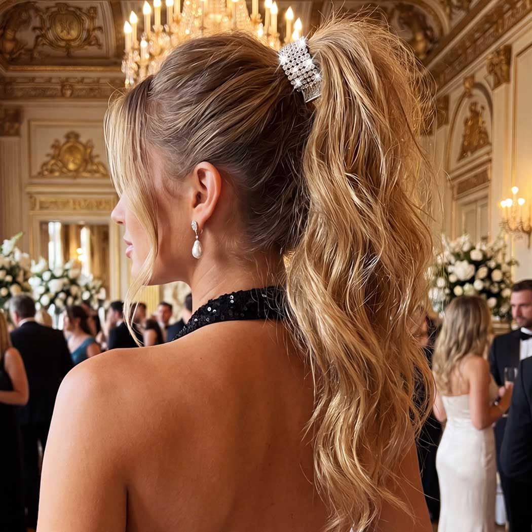 BARTOSI Rhinestone Claw Clips Small Fancy Hair Clips Metal Ponytail Clips Sparkly Hair Accessories for Women and Girls (Pack of 3)