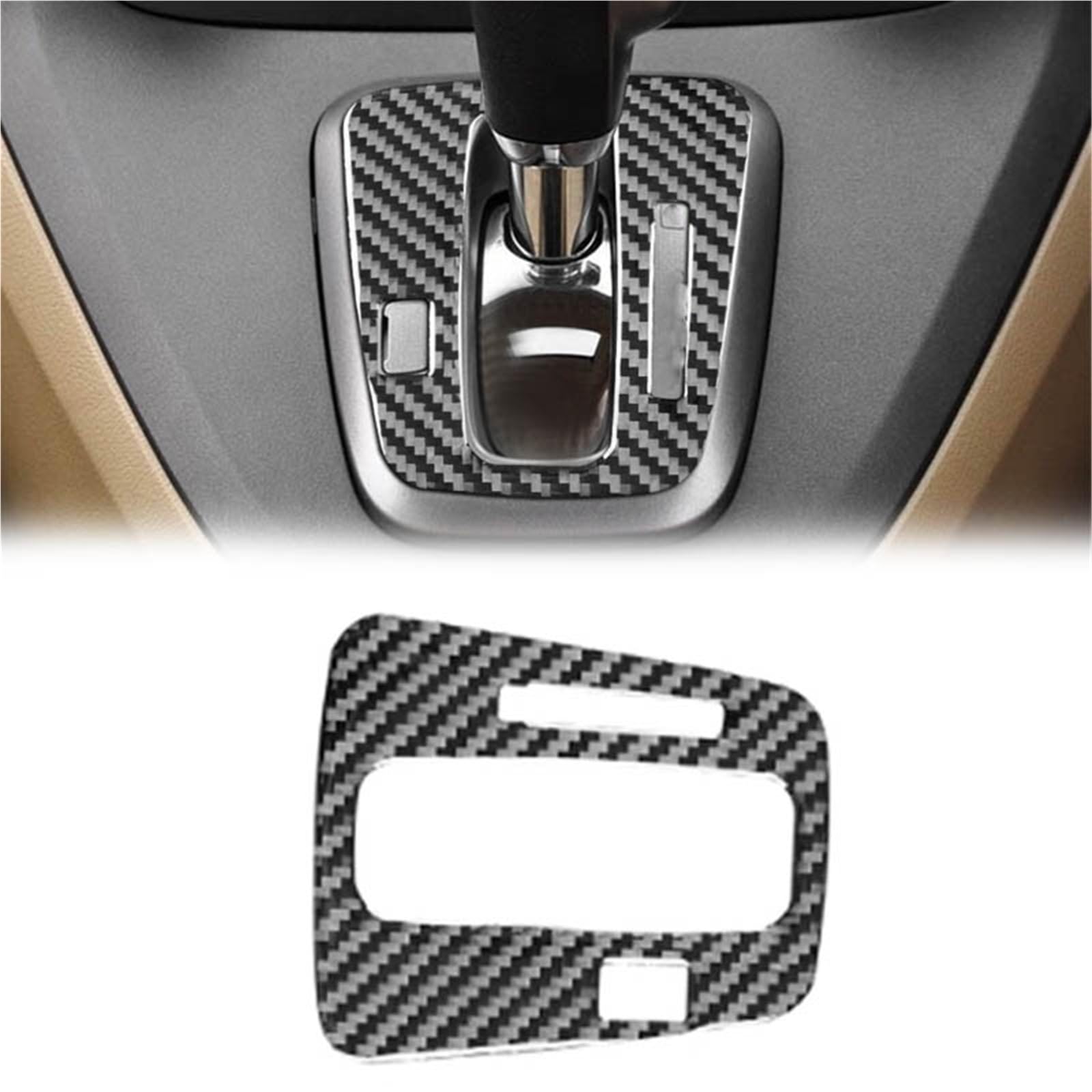 Dtypk Rhd Black A Interior Decoration For Crv 2007-2011 Carbon Fiber Car Center Control Gear Shift Panel Outer Frame Cover Trim Accessories(Rhd Black A)