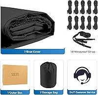 Vista 6 de Solim Trailerable Cubierta para Pontón de Servicio Pesado 1200D PU, 16-18 pies Grado Marino Impermeable Resistente a UV Lona de Poliéster Oxford