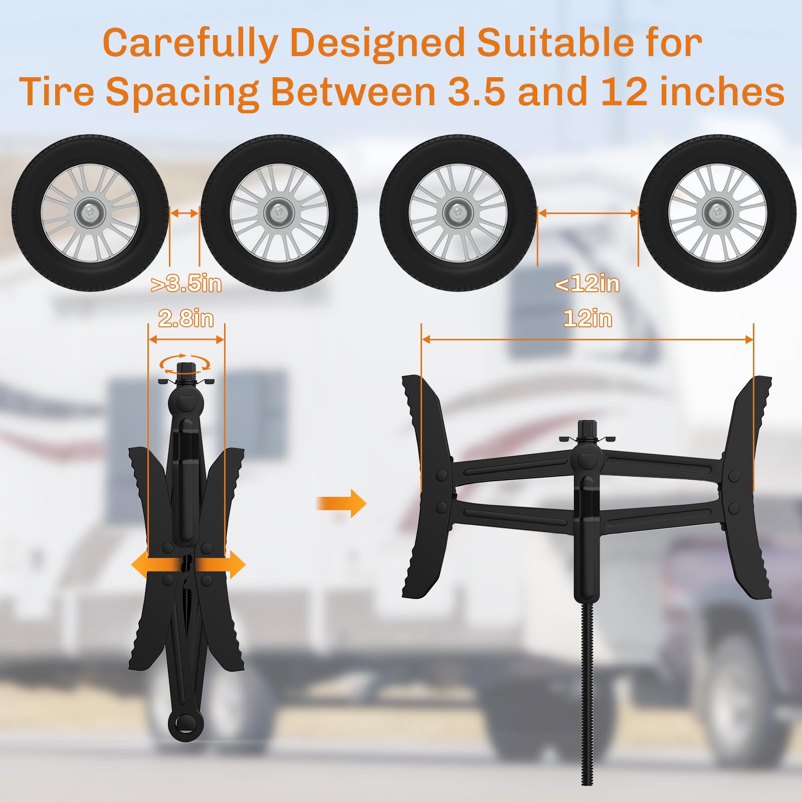 WELLUCK Camper Unterlegkeil Stabilisator 2 Sets für Wohnmobil, Reiseanhänger, strapazierfähig, X-förmig, Wohnmobil-Unterlegkeile, Anti-Moving Reifen, Radspalten, passend für 8,9 cm bis 30,5 cm