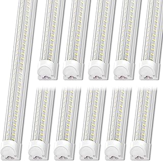 SpeePlant Led Shop Light 8FT 10 Packs, 120W 15000LM 5000K, Linkable 8 Foot Led Shop Lights, Super Bright Led Garage Light, V Shape T8 Led Light Fixture for Workshop, Double Row Led Tube Lights