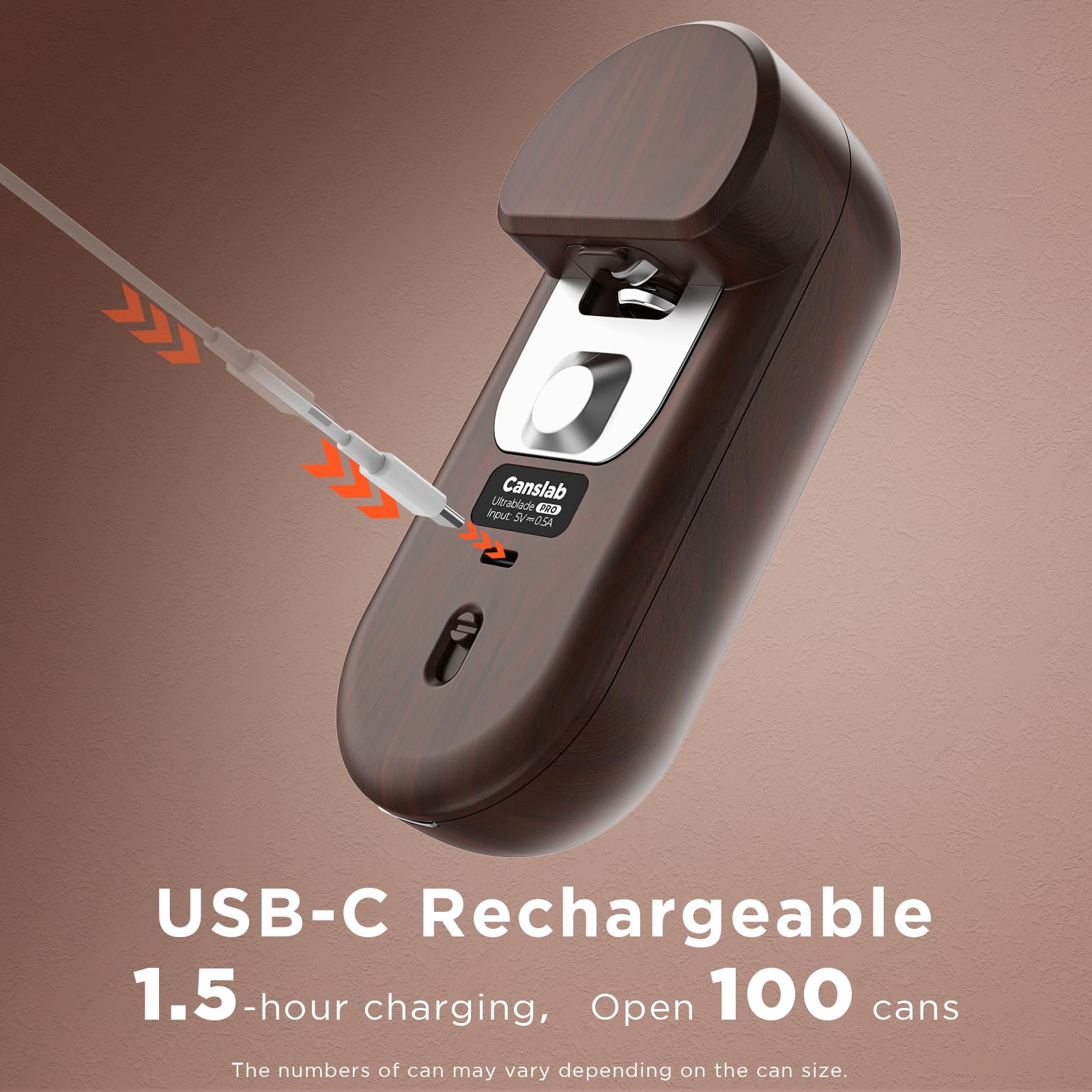 Canslab Turbo Ouvre-boîte électrique rechargeable à arrêt automatique – Affichage LED de la batterie – Ouvre-boîte automatique USB pour cuisine pour personnes âgées souffrant d'arthrite – Ouvre-boîte