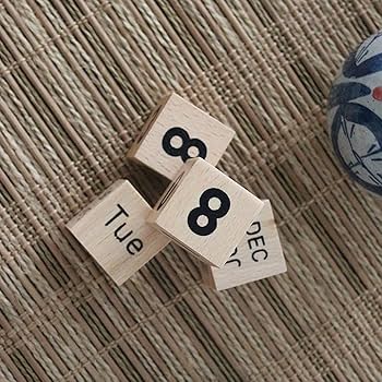 Amazon | VORCOOL 木製カレンダー 卓上カレンダー 万年 日めくり