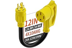 Exceptional 4-Prong 50 Amp to 30 Amp RV Generator Adapter Cord: Safe...