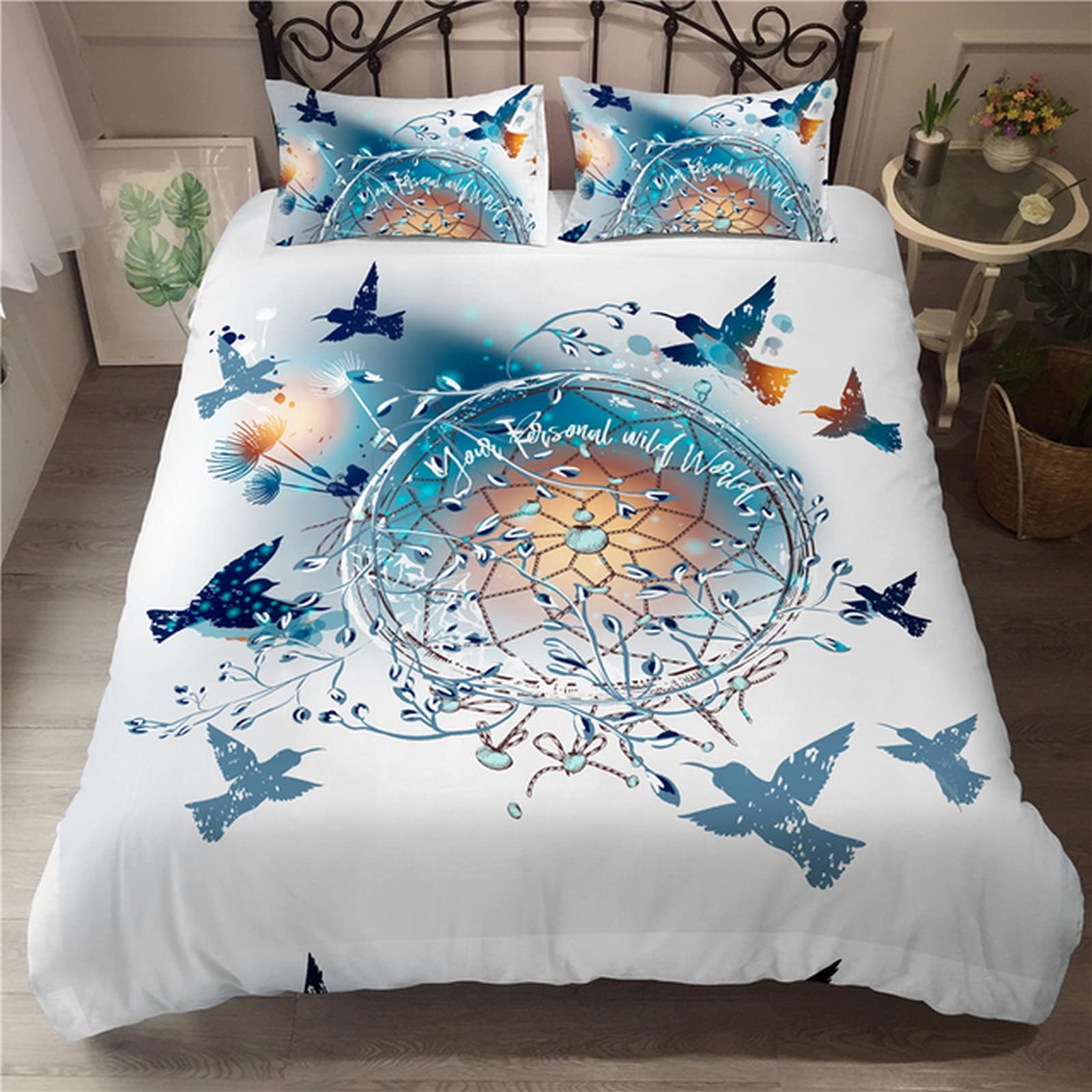 Custom Made Duvet Cover King 240X220 Cmdream Catcher Colored Feathers With 2 Pillowcases 3D Printed Bedding Set Quilt Case Children Teens Microfibre Zipper Closure Adults Kids - Comfortable Fabrics