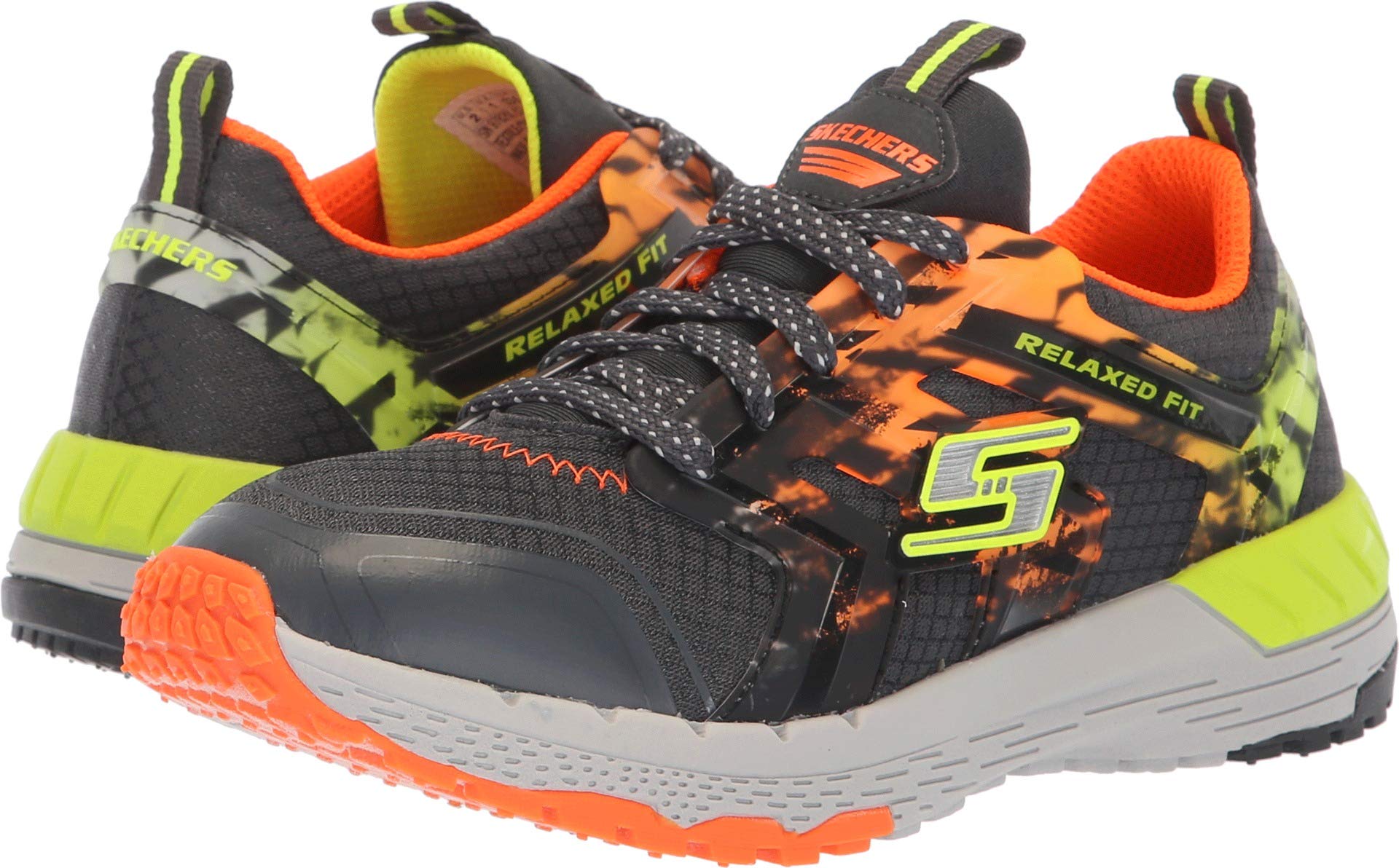 Skechers Kids Boy's Hyperjolt 2.0 97820L (Little Kid/Big Kid) Charcoal/Orange 3 Little Kid