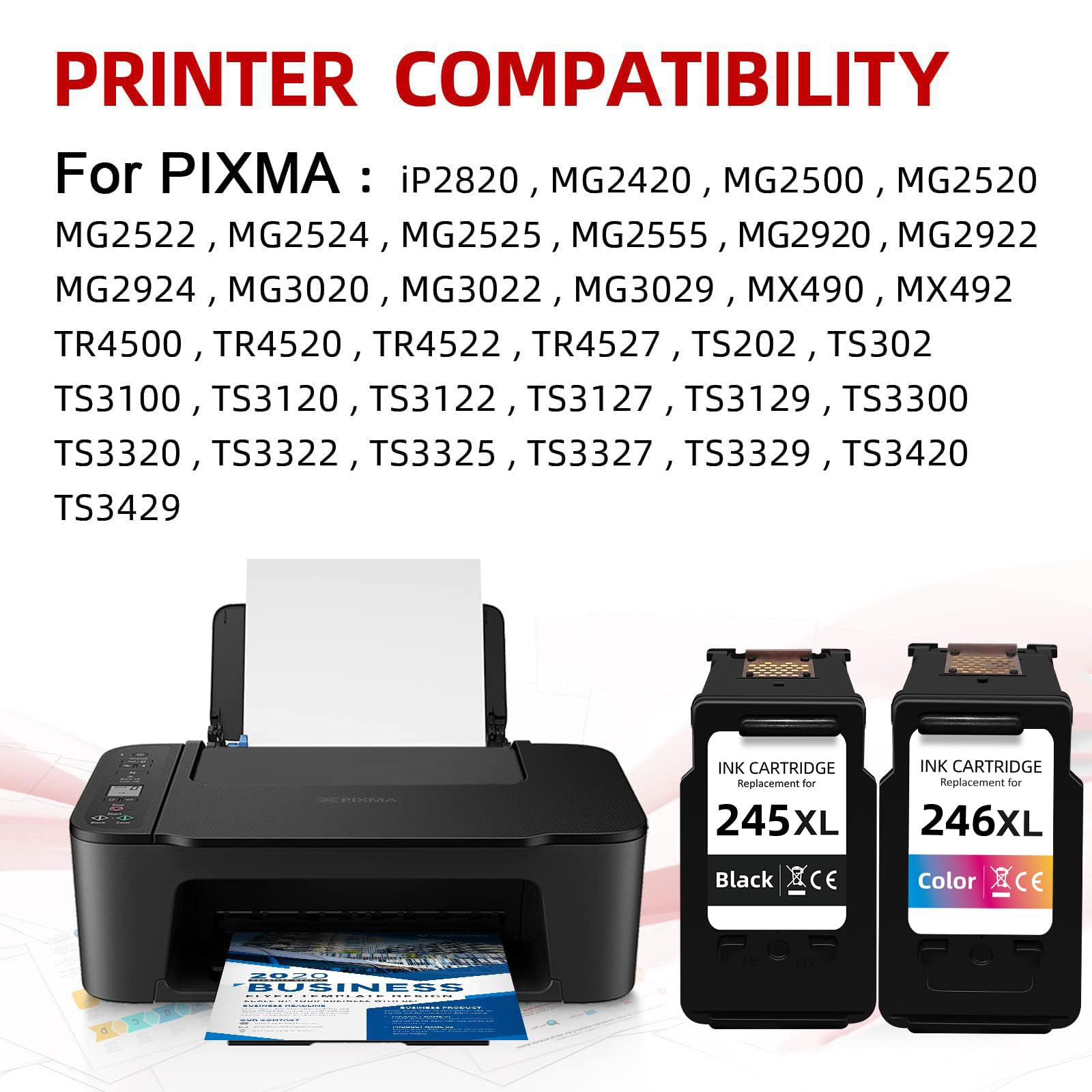 Cartucce Canon Pixma Genuine Canon PG-245XL & CL-246XL Black Color Ink 245 246 XL MG2522 TR4522 TS3322 Cartucce Canon 545 546 - Foto 5