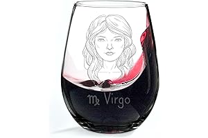 VIRGO 17oz Wine Glass | Zodiac Harmony: Engraved Wine Glass - Celestial Stemware