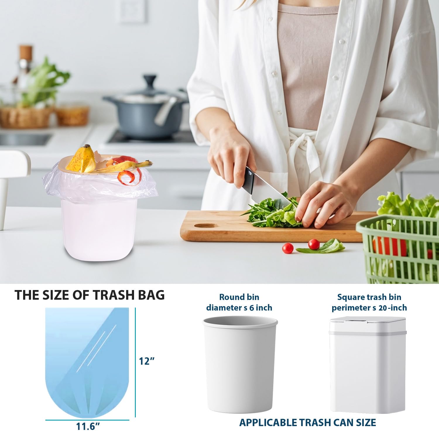 Kirkland Signature Compactor and Kitchen Trash Bags, White, 18 Gallon (70 Count)