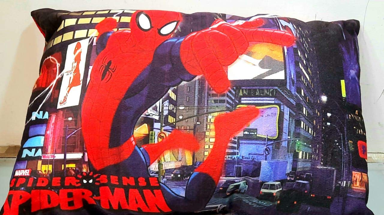 NISHOMES Spider Cartoon Digital Print Pillow Size 12x18 Inches Multicolor (Spider)