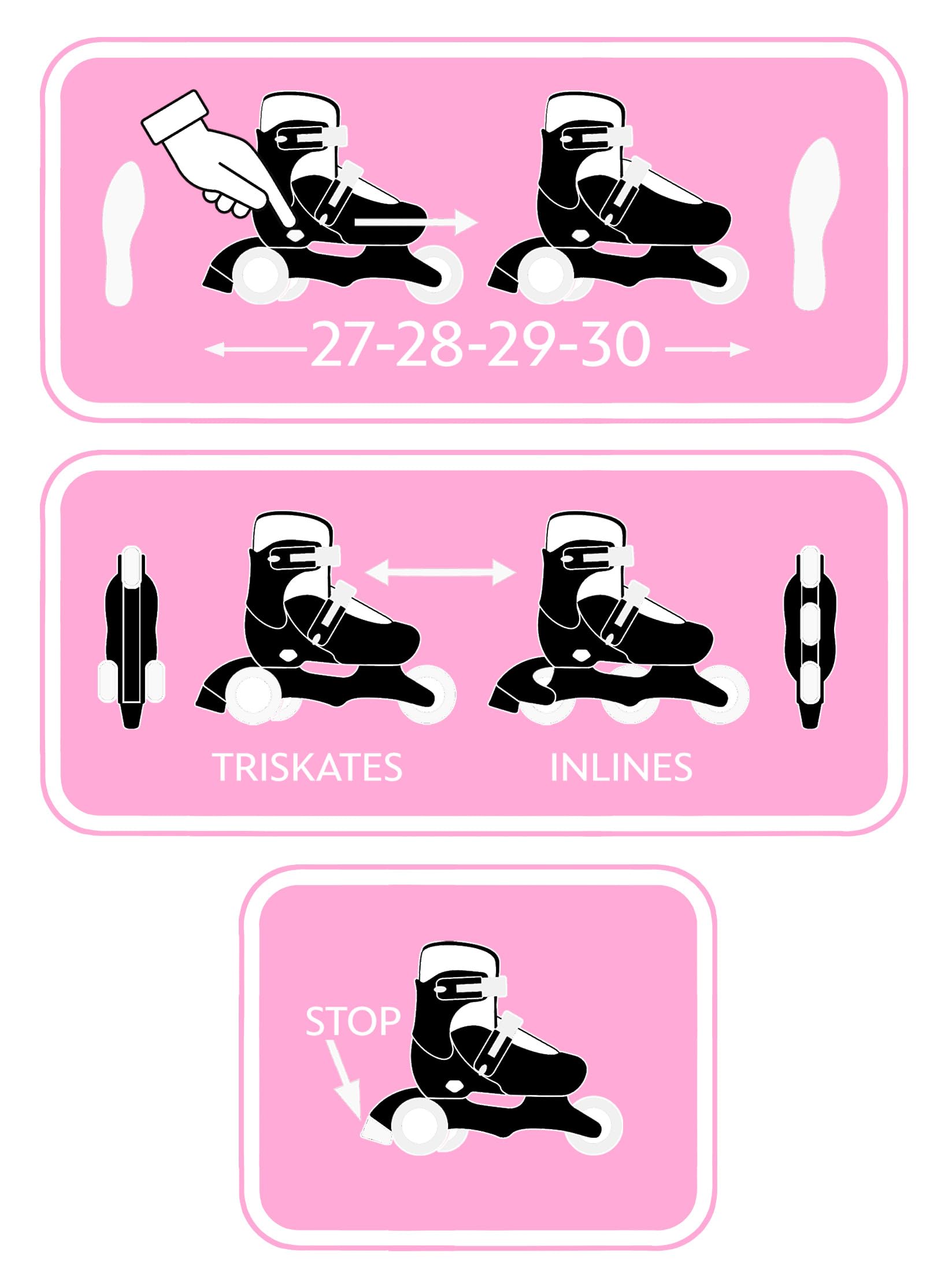 Rollers TRISKATES SKIDS Control Pink 27-30