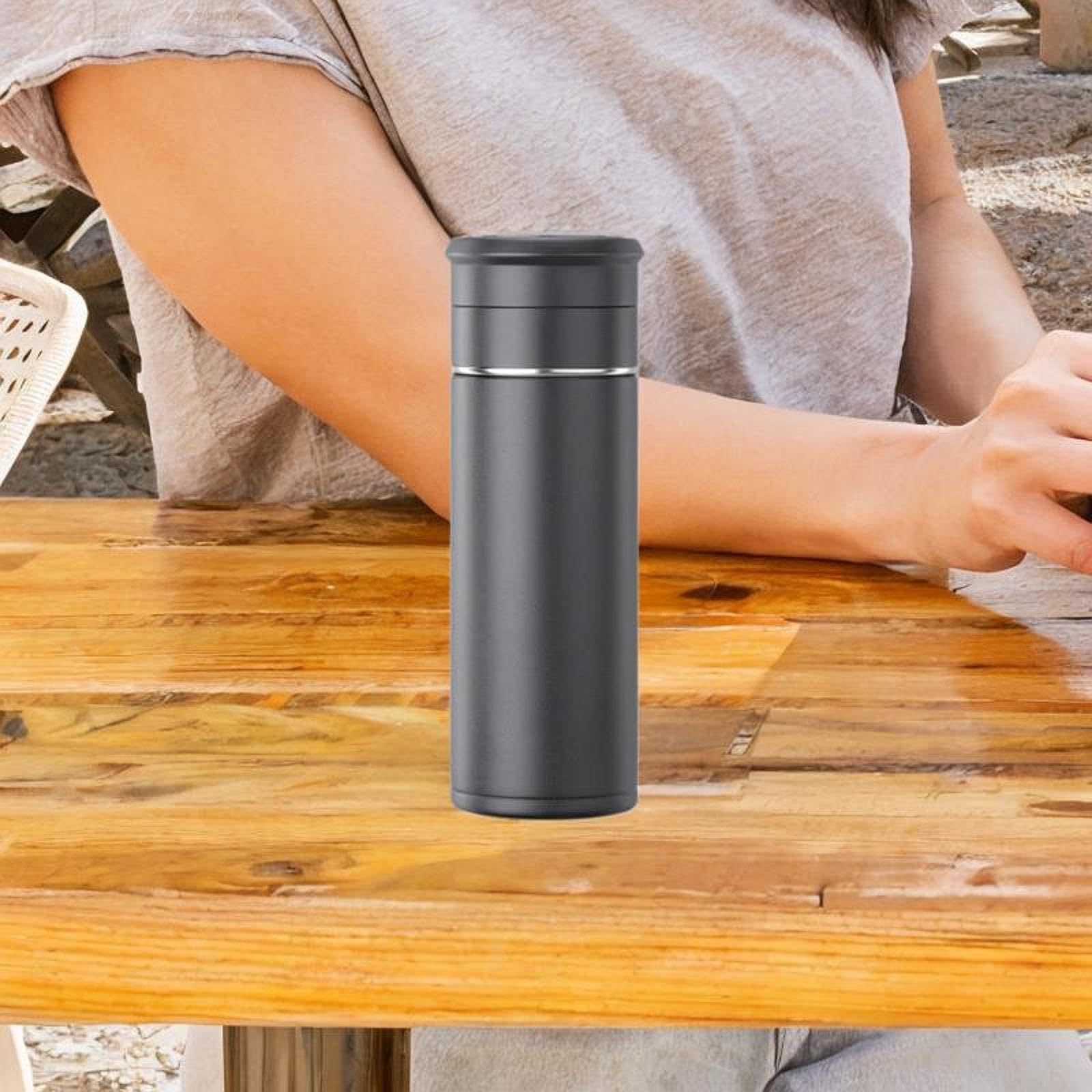 Qianly Botella Infusora de Té con de 500 Ml, Portátil Y Ligera, con Separador de Té, Ideal para Mochileros Y Actividades Al Aire Libre, Negro Sólido, tal como se describe