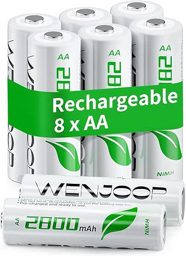 Rechargeable AA Batteries, 2800mAh High-Capacity, NiMH, Double A Battery, Long-Lasting,