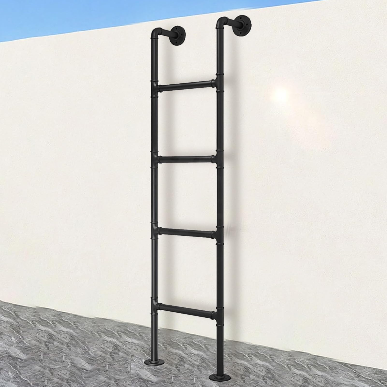 WXPGFEQ HeavyDuty Wrought Iron Basement Ladder 4/5/8 Rung 4570 Inch WallMounted Egress & Fire Escape Ladder for & Bunk Beds & Safe Access Solut