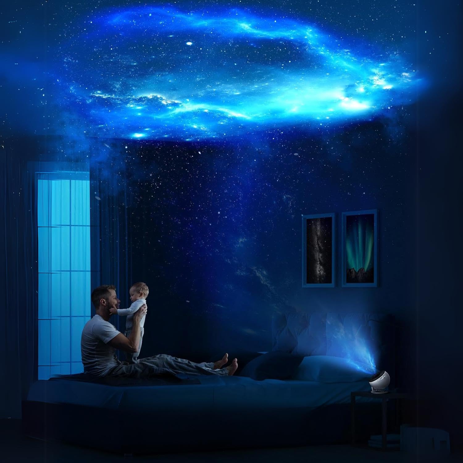 SPACE DOG Projektor galaktyk i domowe planetarium dla dzieci, 12 płyt w jakości HD, komentarz audio do obiektów niebieskich, projekcja galaktyk, gwiazd, planet i mgławic kosmicznych