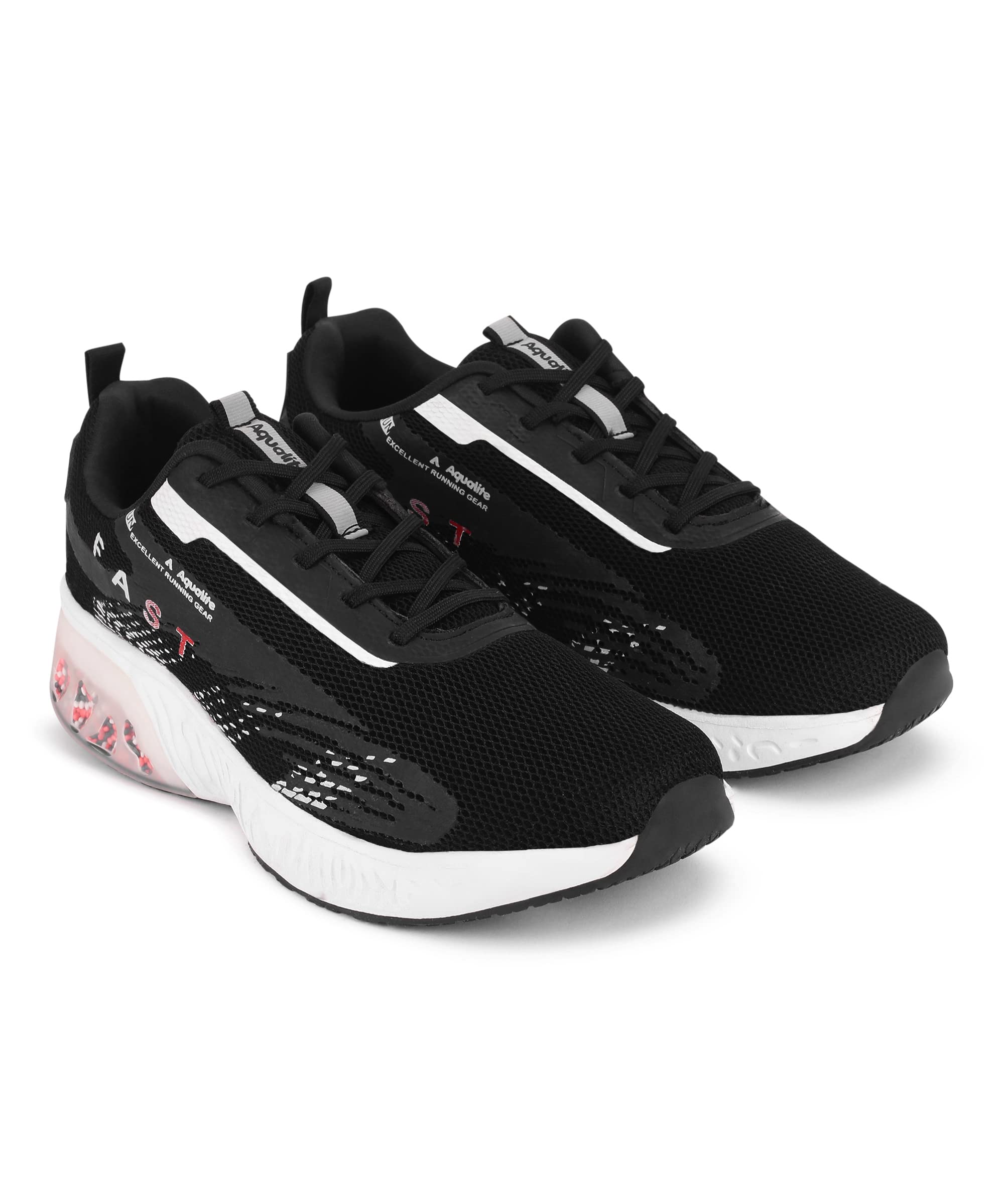 Aqualite Latest Casual Shoes ||Sneakers for Men||Running Shoes for Men || Sport Shoes for Mens || Memory Foam Insole Walking Shoes for Men, Black & Red, UK 7 (B0C3H9VZVP) Amazon Price History, Amazon Price Tracker