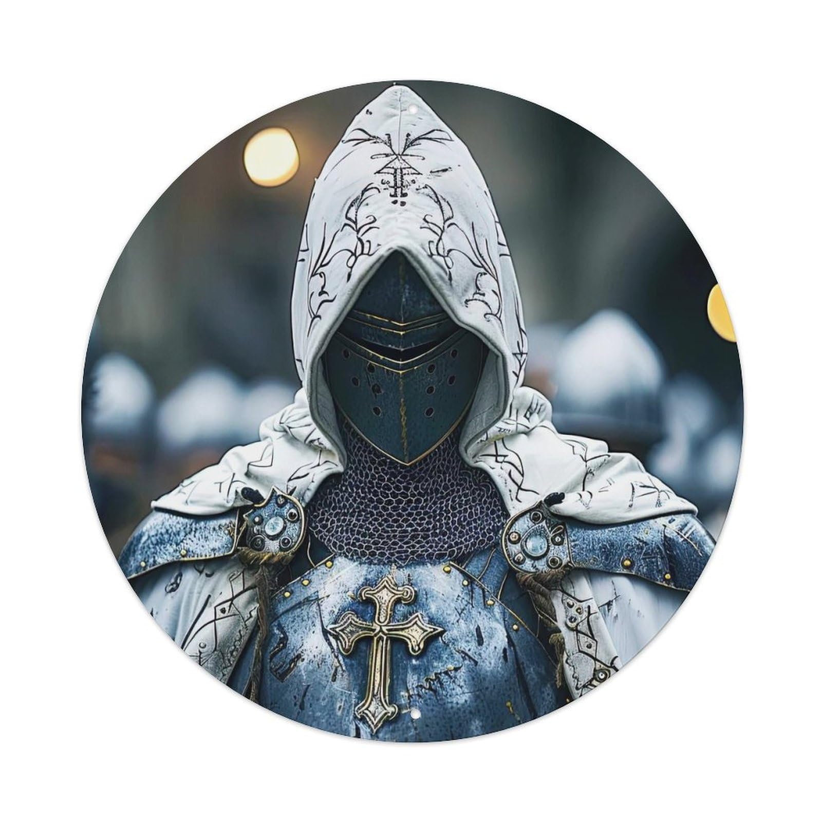 Gothic Knight Poster Medieval Armor Christian Metal Tin Sign