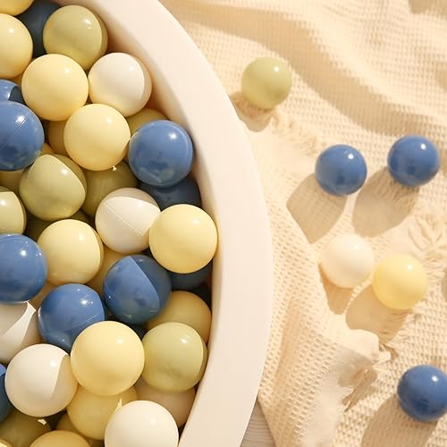 Miniatura 5 de TRENDPLAY Big Ball Pit Balls  Diversión de 2.75 pulgadas para el desarrollo sensorial y físico de los niños, crema+verde matcha+amarillo caramelo +