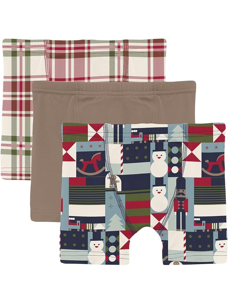 Multi Kickee Pants Print Boxer Brief Set Of 3(Toddler/Little Kid/Big Kid)