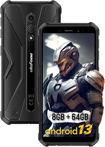 Ulefone Rugged Smartphone Armor X12 Pro, teléfonos impermeables desbloqueados, Octa-core Android 13, 8GB+64GB, Dual SIM Global 4G LTE, batería de