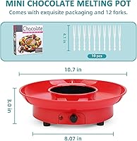 Vista 3 de Mini olla eléctrica de chocolate de 8.79 onzas, juego de fondue para fundir con 4 tenedores, bonita fuente de fondue de chocolate, máquina